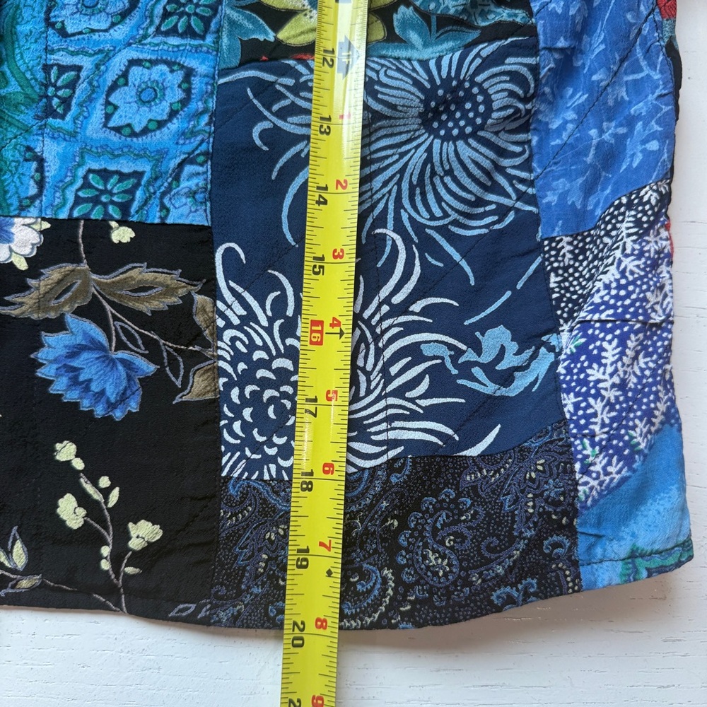 Vtg Casual Studio Patchwork Jacket Medium Wooden … - image 8